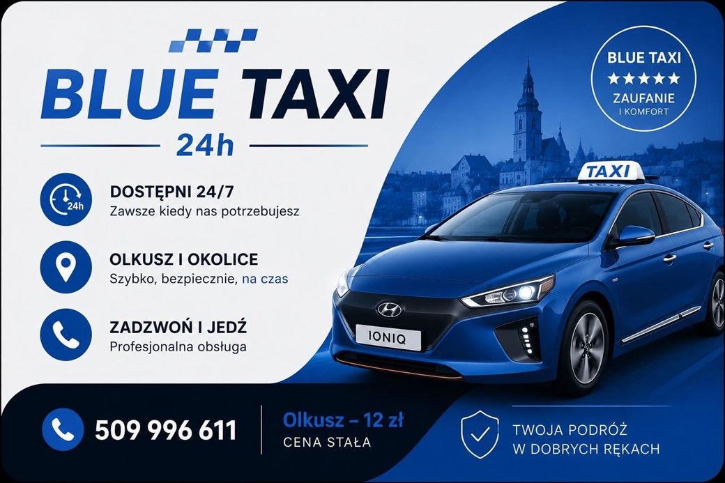 Wizytówka firmowa Blue Taxi Olkusz