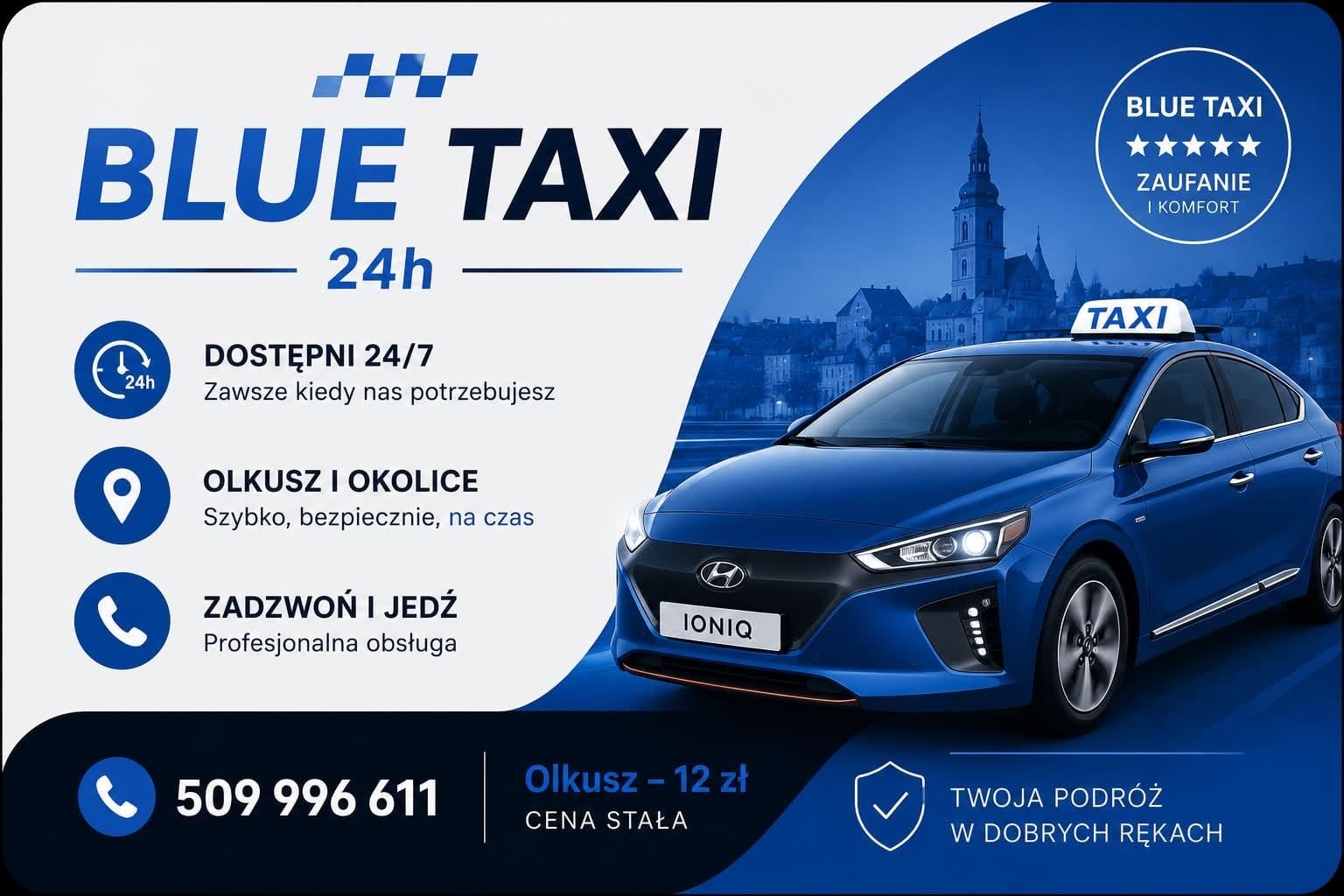 Wizytówka firmowa Blue Taxi Olkusz